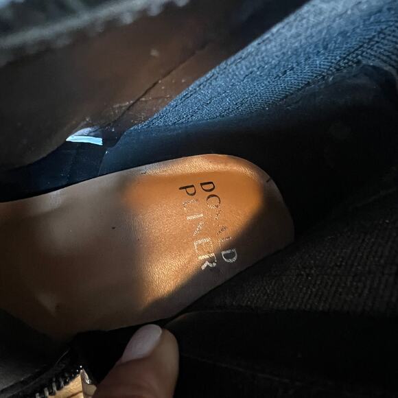 Donald Pliner Black Suede Western Banks Heeled Ankle Booties Womens 8.5 - Picture 10 of 13